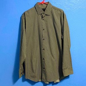 Banana Republic Gray Striped Dress Shirt